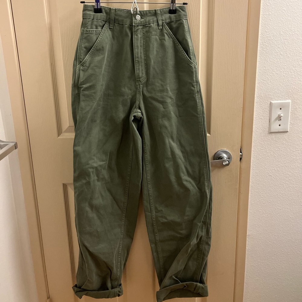 Tall slouchy chino pants in khaki